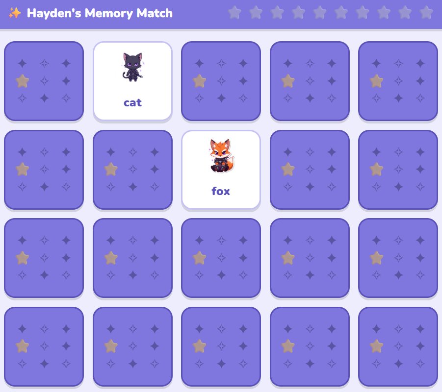 Hayden's Memory Match